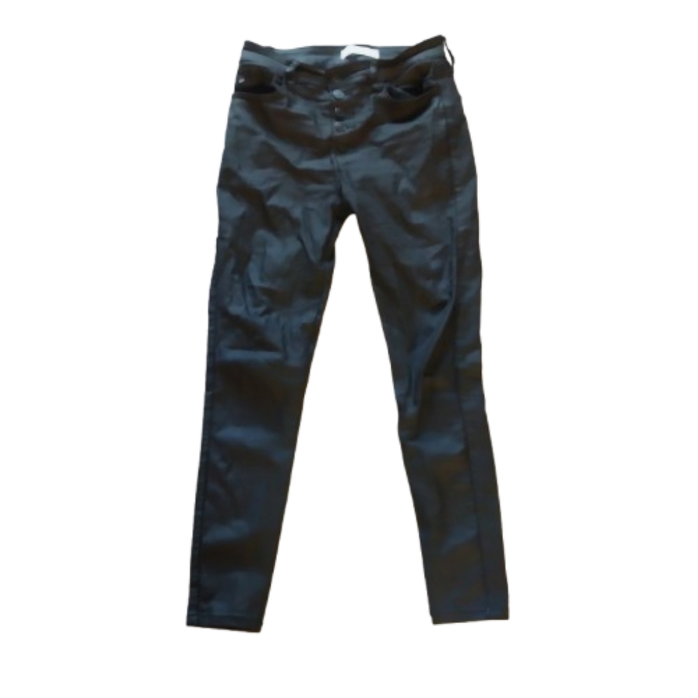 Faux Leather Black Skinny Jeans Kancan 80s Look Emo Punk